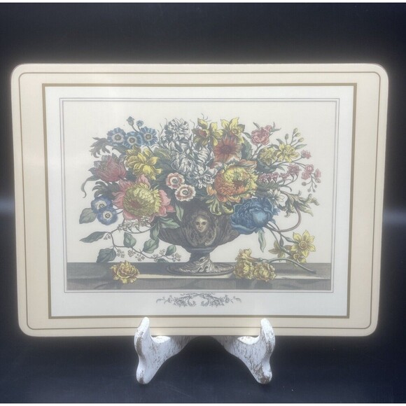 VTG Pimpernel Deluxe Finish Cream Furber Flowers Placemats 12” X 9” Set Of 4 - Picture 8 of 12